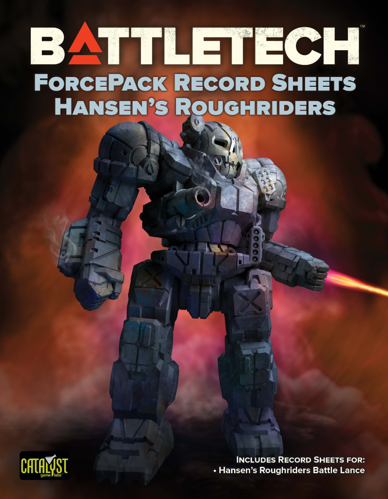 Record Sheets: BattleTech ForcePack - Hansen's Roughriders