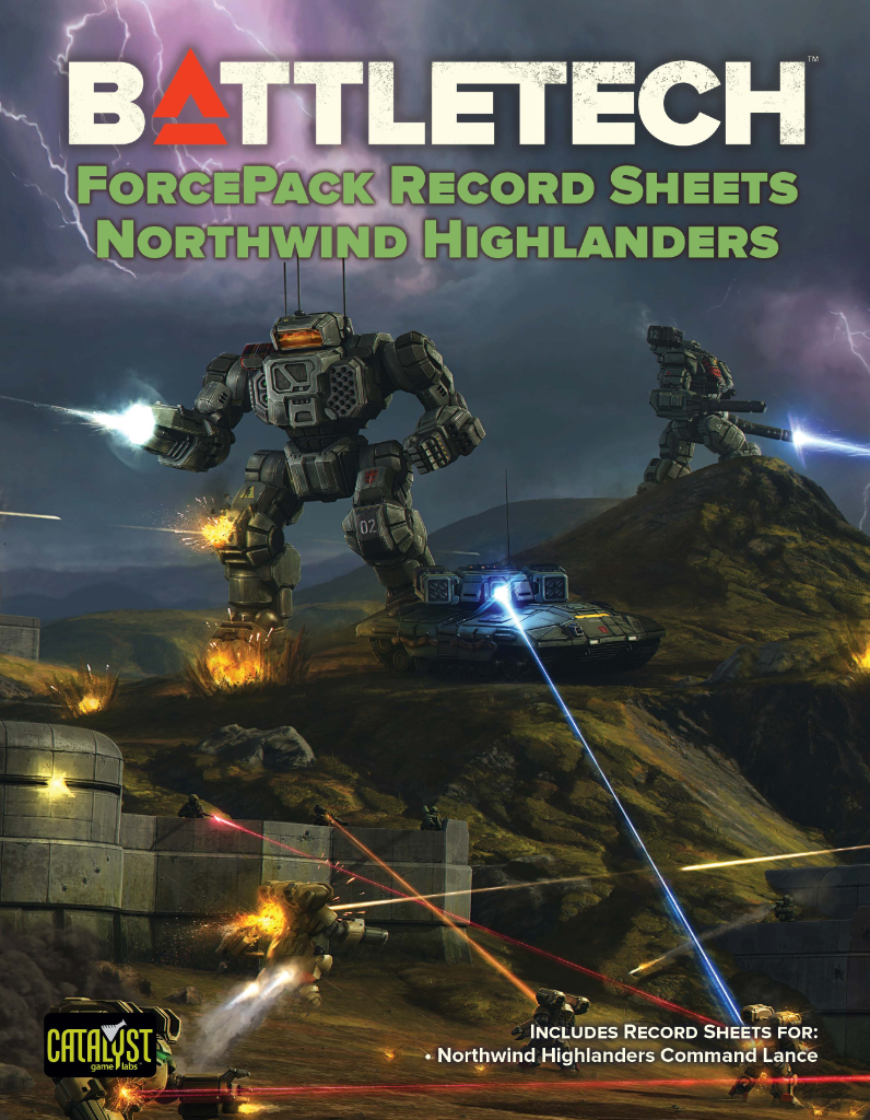 Record Sheets: BattleTech ForcePack - Northwind Highlanders